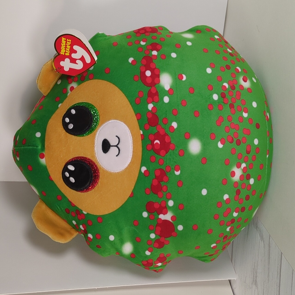TY 14' Everett Squishy Beanies Collection Christmas Tree Bear